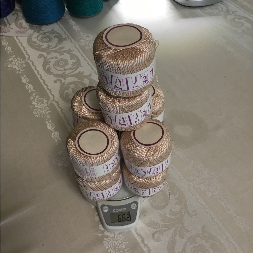 Ten NEW Balls of Heavy Metal Copper Rayon Yarn